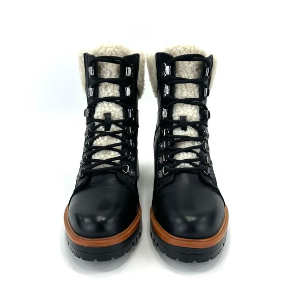 Marc Fisher Isabel Women Lug Sole Bootie Size 9.5M Black Leather Ankle Boot New - Picture 10 of 16